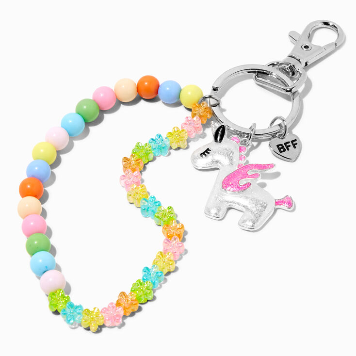 Best Friends Beaded Unicorn Wristlet Keychains - 2 Pack,