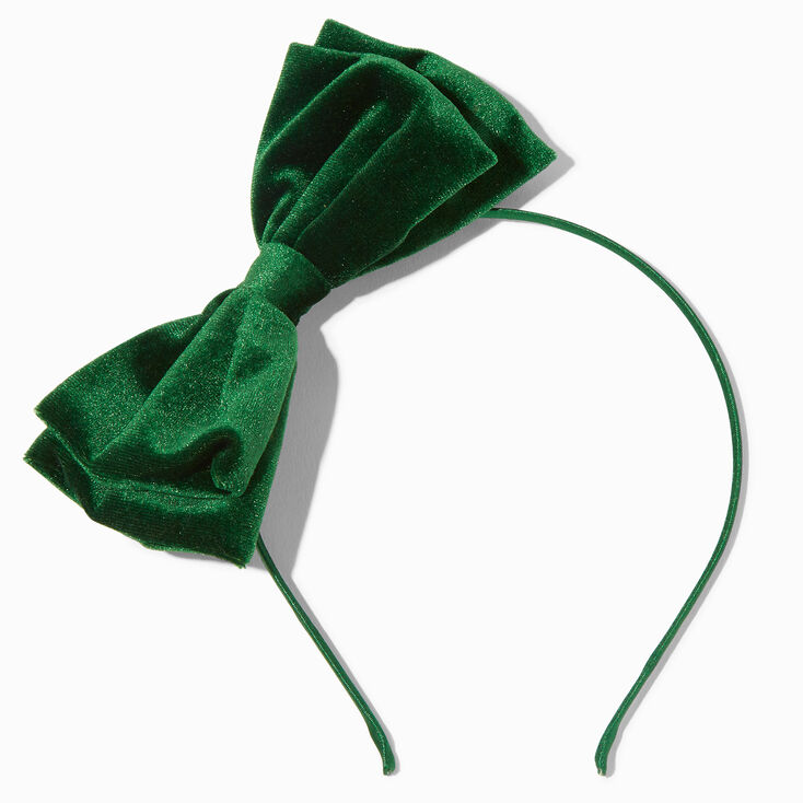 Green Velvet Bow Headband,