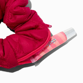 Pink Zipper Athletic Hair Scrunchie,