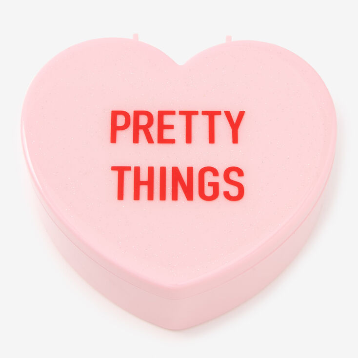 Bo&icirc;te &agrave; babioles c&oelig;ur rose &laquo;&nbsp;Pretty things&nbsp;&raquo;,