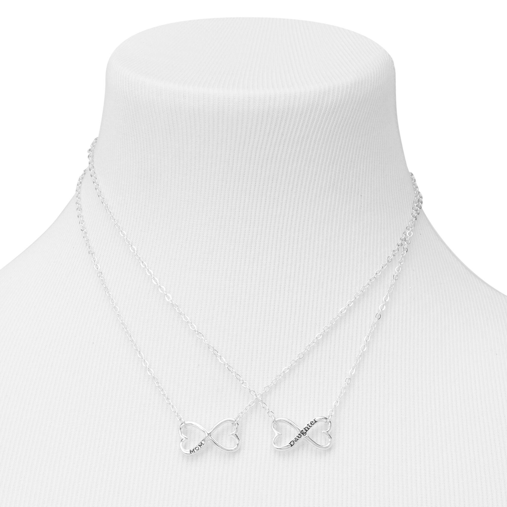 Mother Daughter Infinity Heart Pendant Necklaces - 2 Pack,