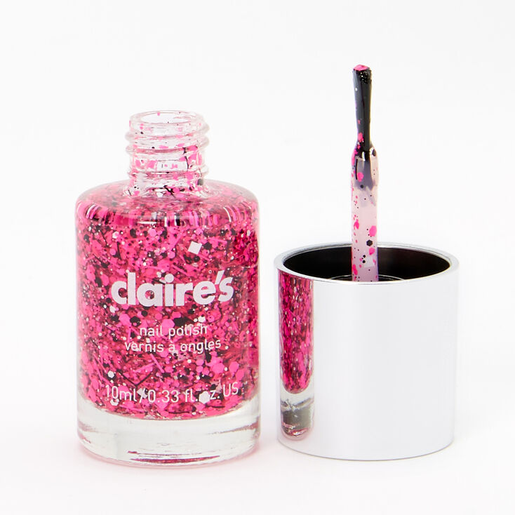 Glitter Nail Polish - Pink Splat,