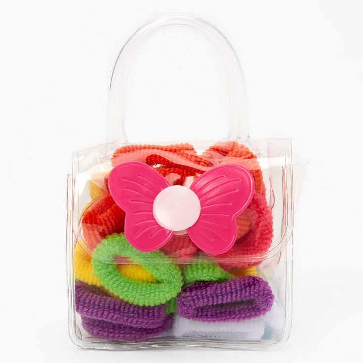 Claire&#39;s Club Rainbow Hair Bobbles &amp; Bag - 38 Pack,