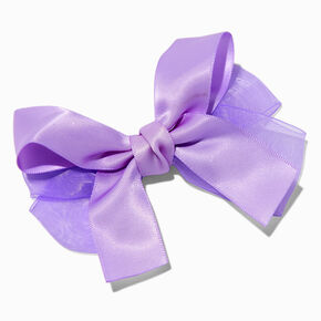 Claire&#39;s Club Lilac Satin Chiffon Hair Bow Clip,
