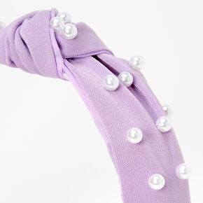 Pearl Knotted Headband - Lilac,