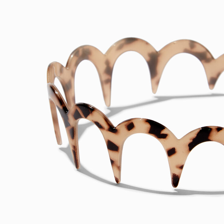 Neutral Tortoiseshell Zig Zag Headbands - 2 Pack,