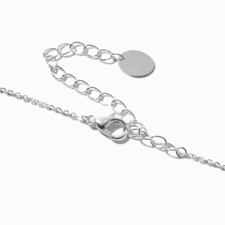 Silver-tone Crystal Lock &amp; Key Pendant Necklace,
