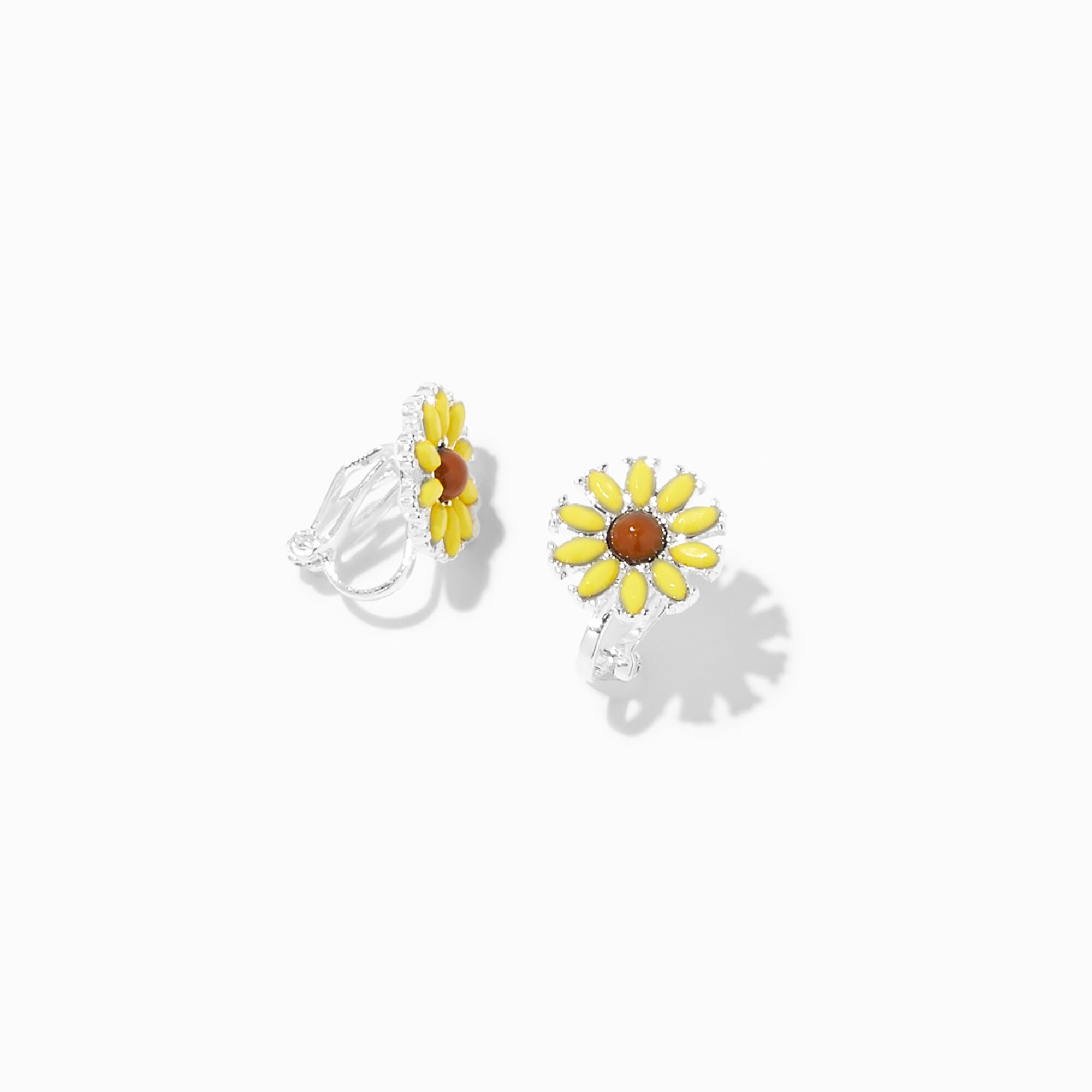 View Claires Sunflower ClipOn Earrings Yellow information