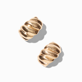 Gold-tone Thick Crescent Hoop Earrings,