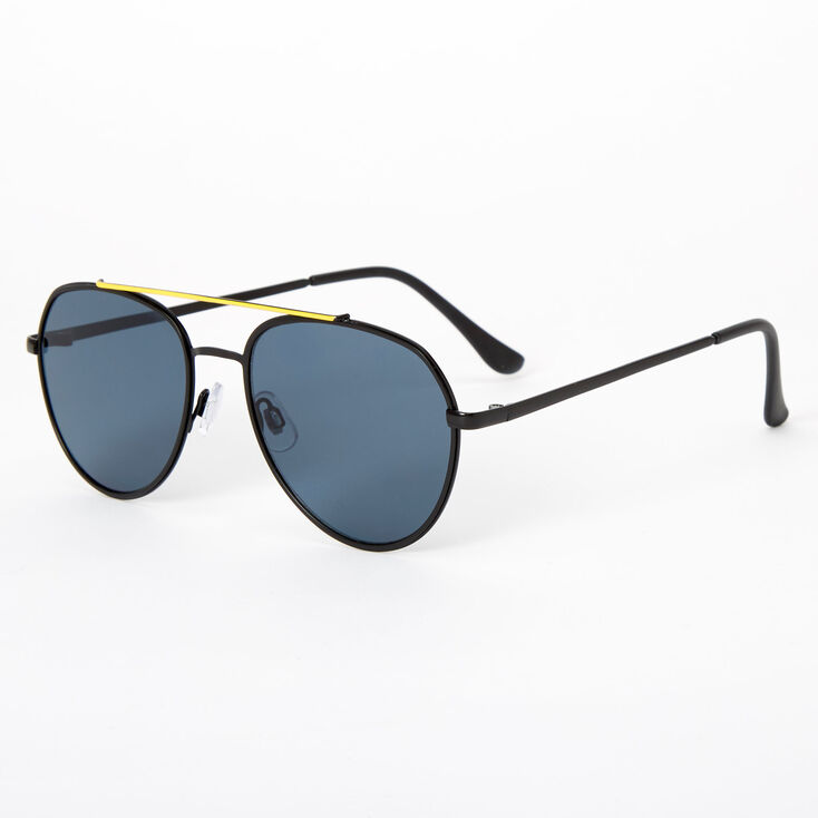 Claire's Lunettes de soleil aviateur avec ligne de sourcils fluo - Noir