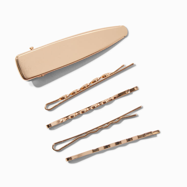 Gold Hair Pins &amp; Clips - 5 Pack ,