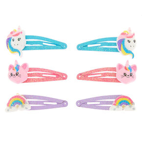 Claire&#39;s Club Rainbow Snap Hair Clips - 6 Pack,