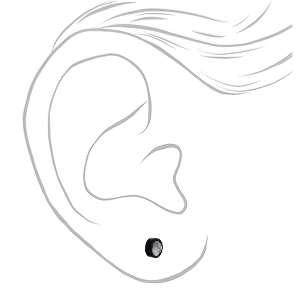 Faux écarteurs d'oreilles effet marbré 16 g couleur argentée,