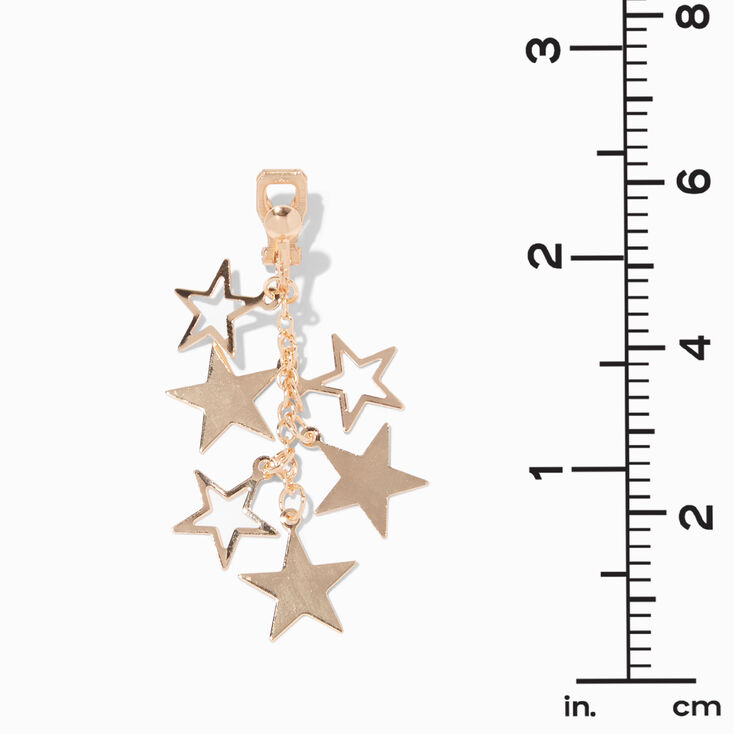 Gold 2&quot; Star Clip-On Drop Earrings,