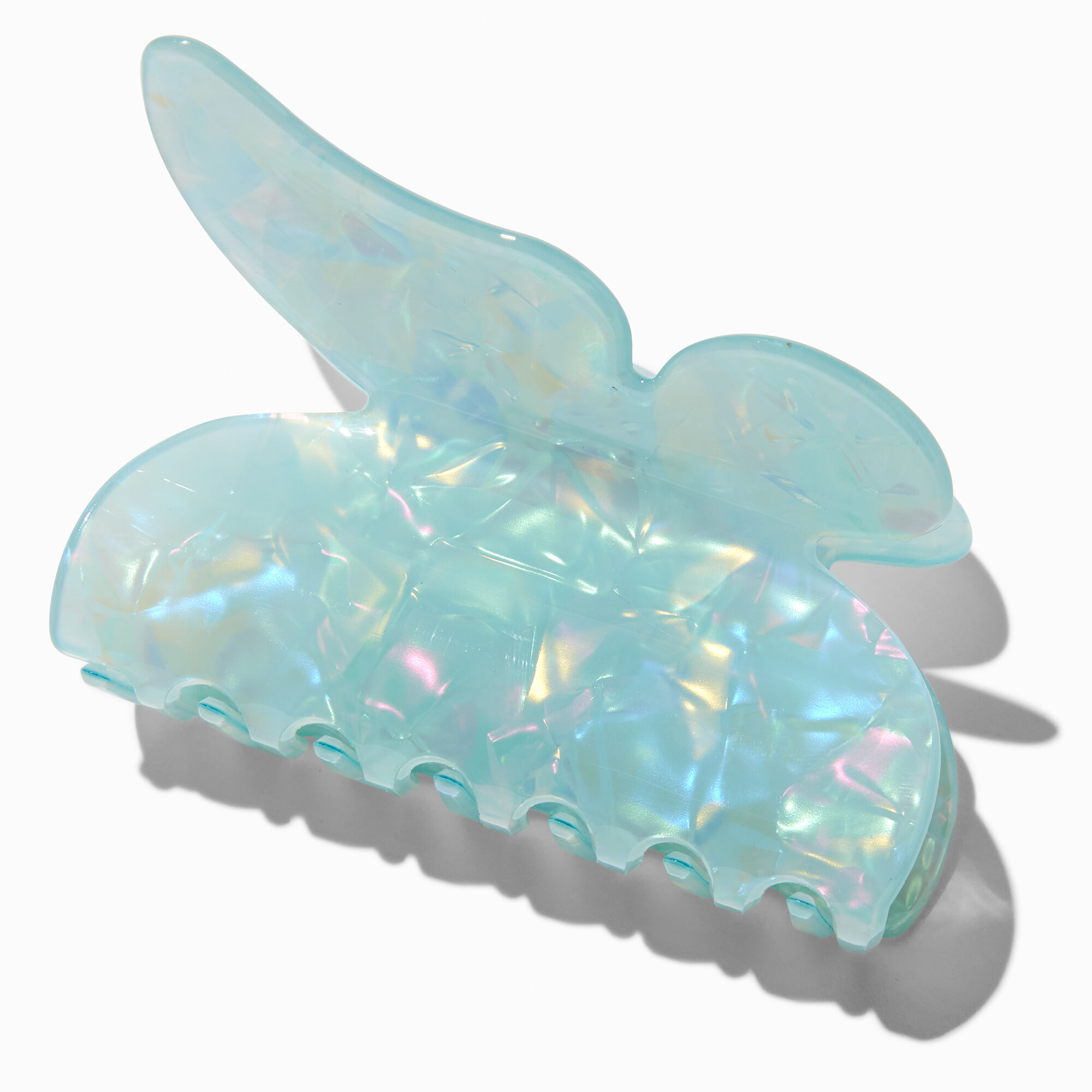 View Claires Pearlized Butterfly Large Hair Claw Blue information