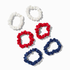 Red, White &amp; Blue Skinny Hair Scrunchies - 6 Pack,
