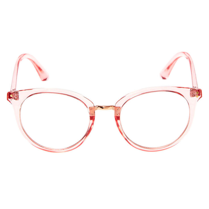 Fausses lunettes rondes rose clair,