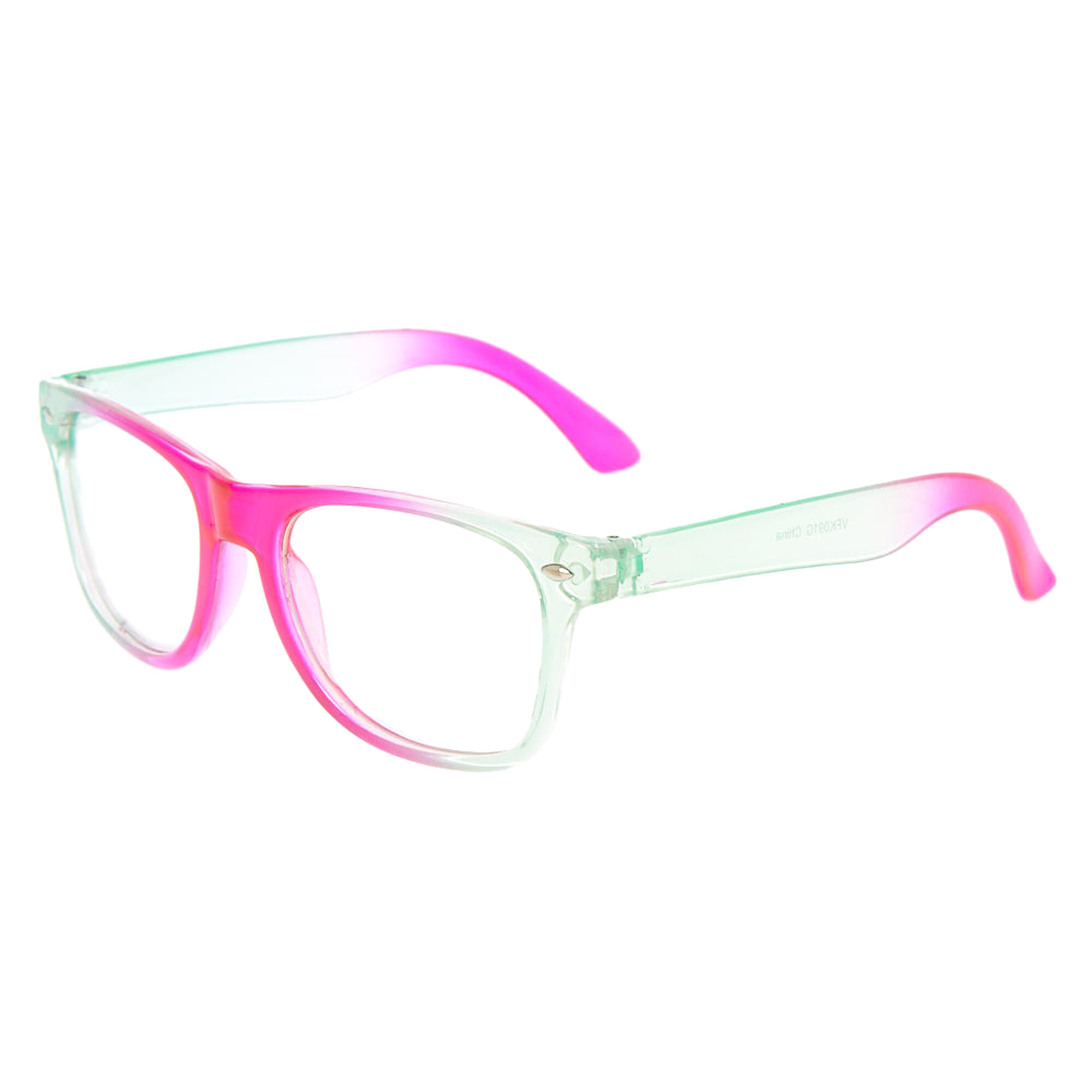 Claire's Lunettes à verres transparents rétro avec dégradé rose Claire's Club