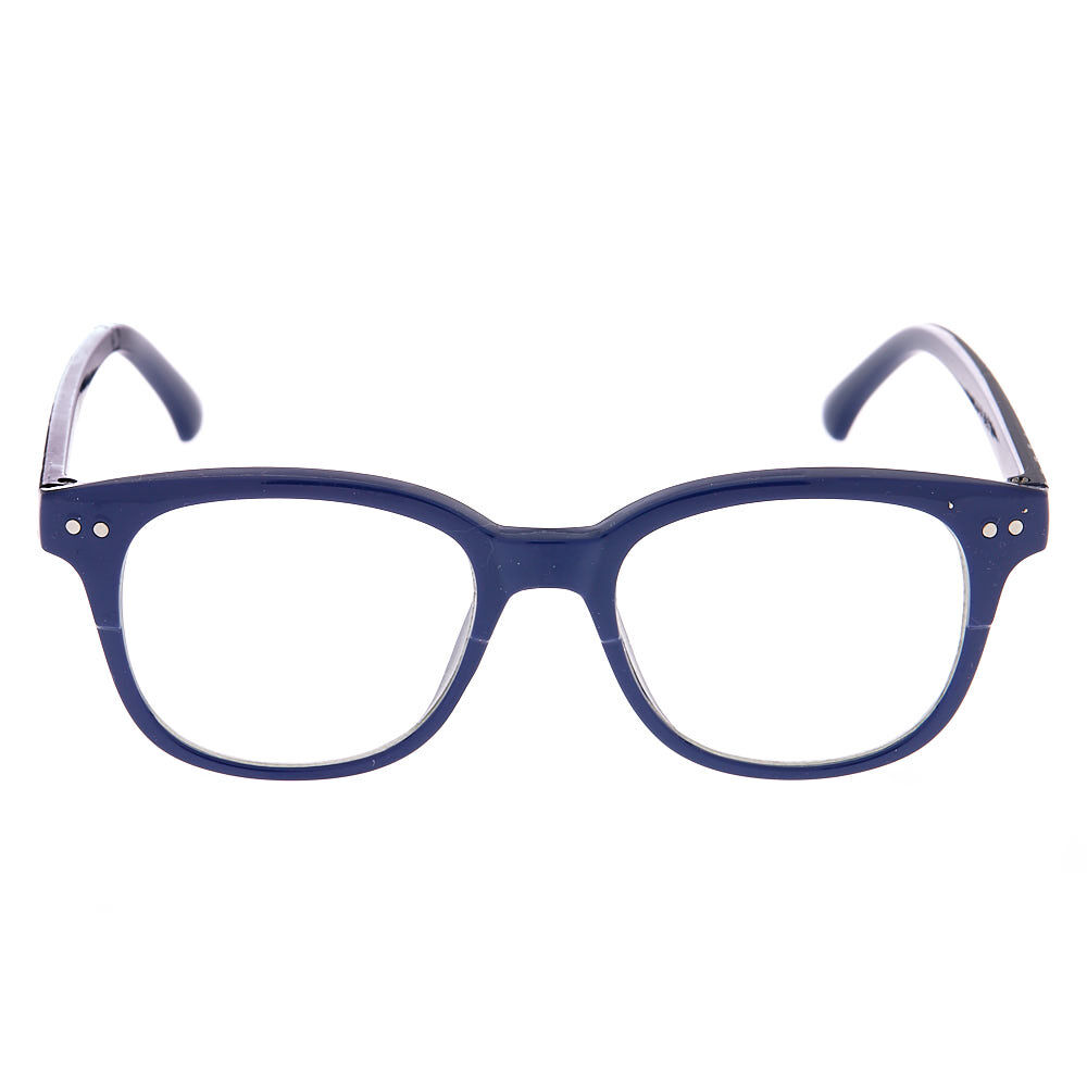 Claire's Club Polka Dot Rectangle Clear Lens Frames - Navy,