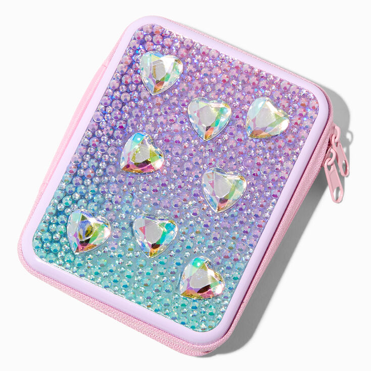 Pink Heart Bling Makeup Tin,