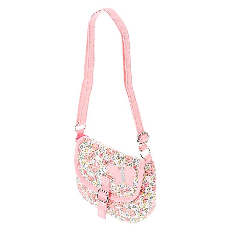 Sac &agrave; bandouli&egrave;re avec imprim&eacute;s floraux roses,