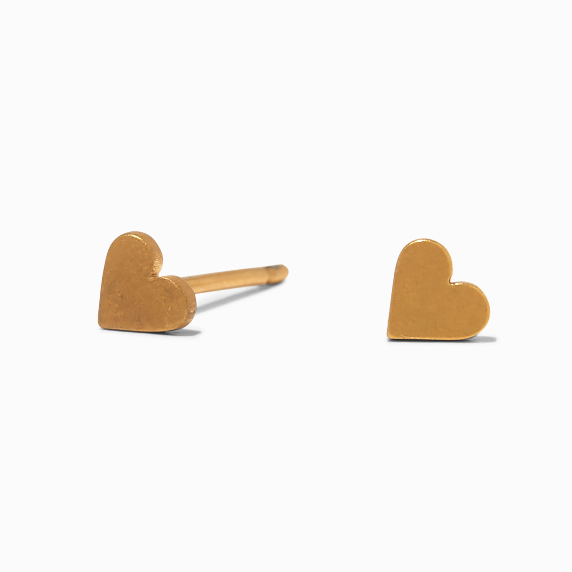 View Claires 18K Plated Heart Stud Earrings Gold information