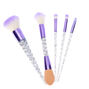 Pinceaux &agrave; maquillage corne de licorne paillet&eacute;e - Violet, lot de 5,