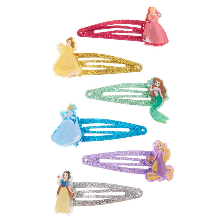 Barrettes clic clac &agrave; paillettes &reg;Disney Princess - Lot de 6,