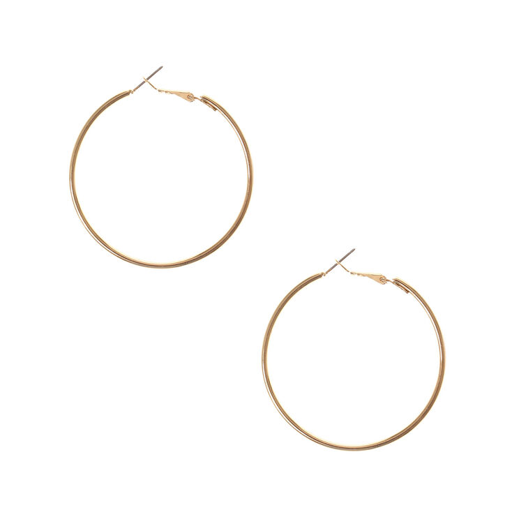 Gold-tone Medium Hoop Earrings,