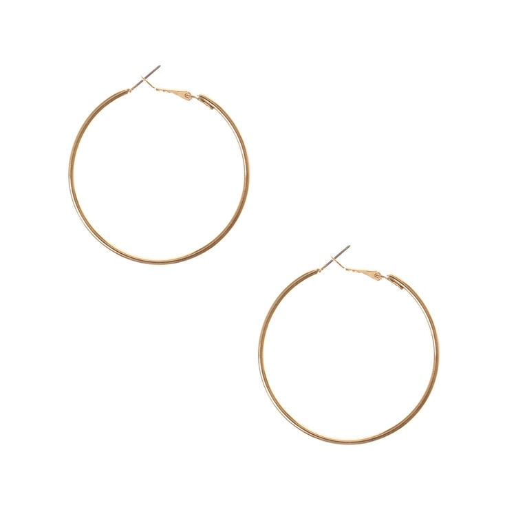 Gold-tone Medium Hoop Earrings,