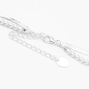 Silver Pearl Herringbone Multi Strand Necklace,