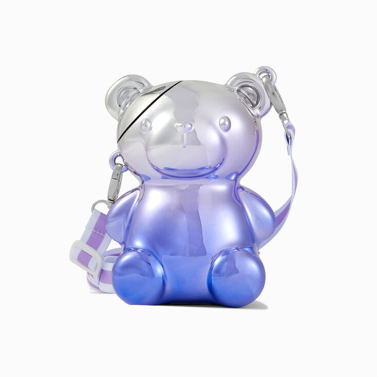 Purple Electro Bear Lanyard Water Bottle,