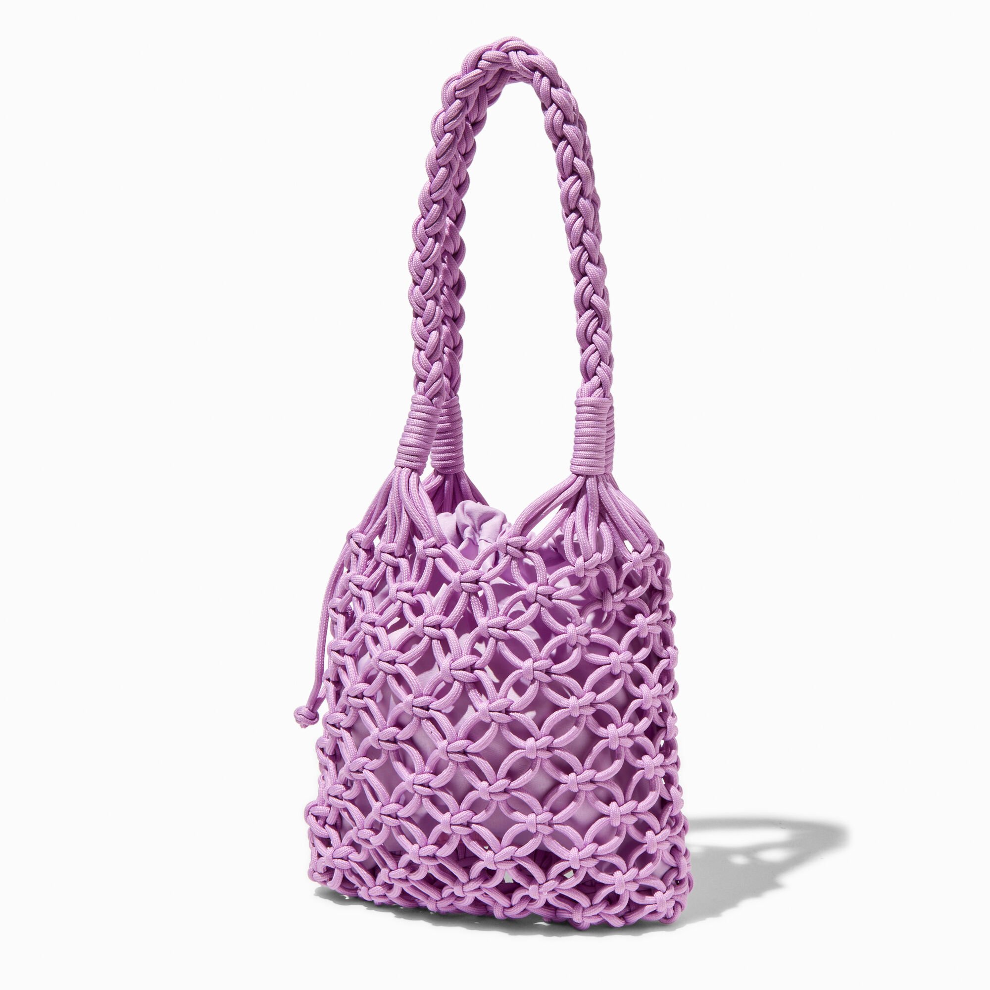 View Claires Lavender Crochet Shoulder Bag information