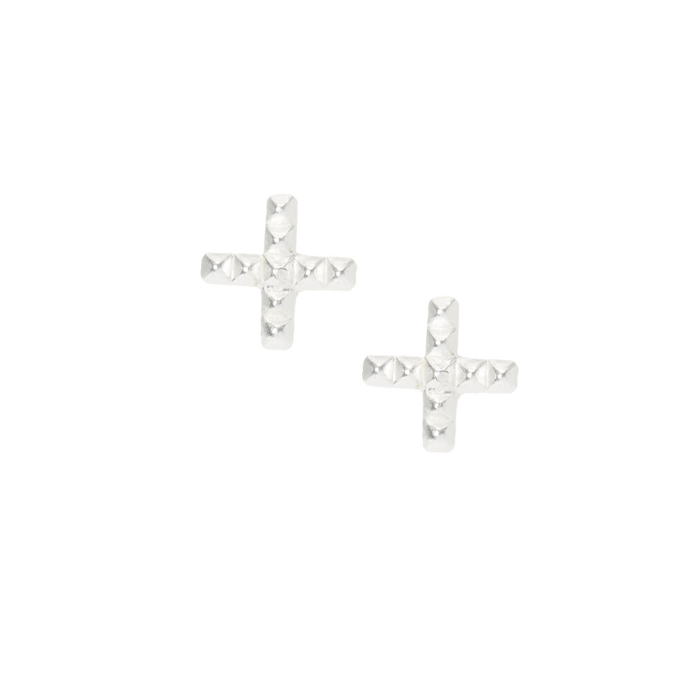 Sterling Silver Textured Crisscross Earrings,