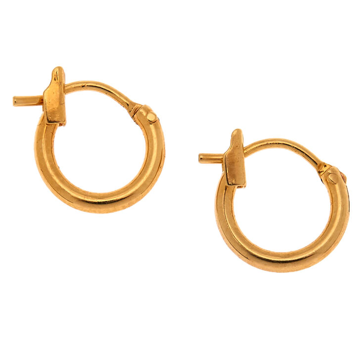 18kt Gold Plated 10MM Hoop Earrings,