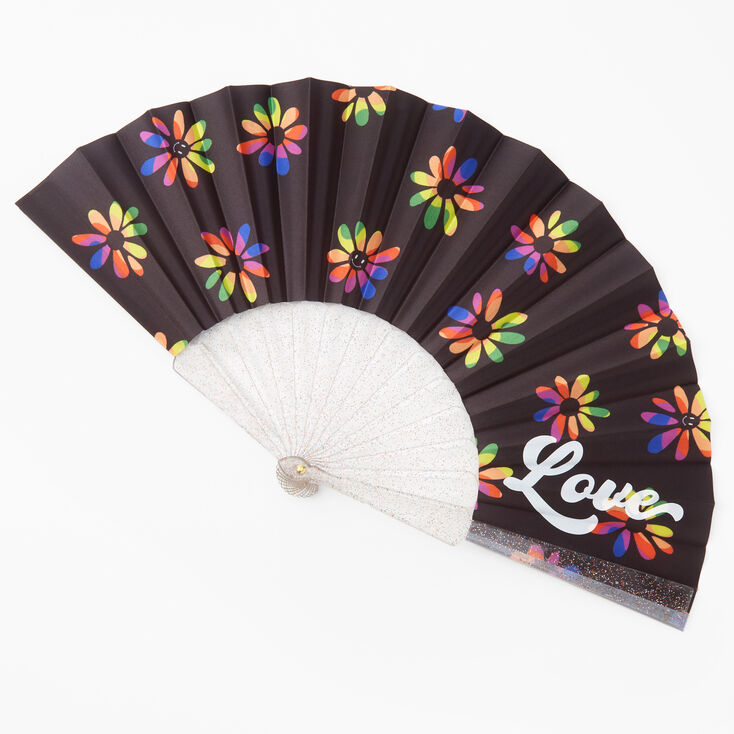 Daisy Rainbow Pride Folding Fan,