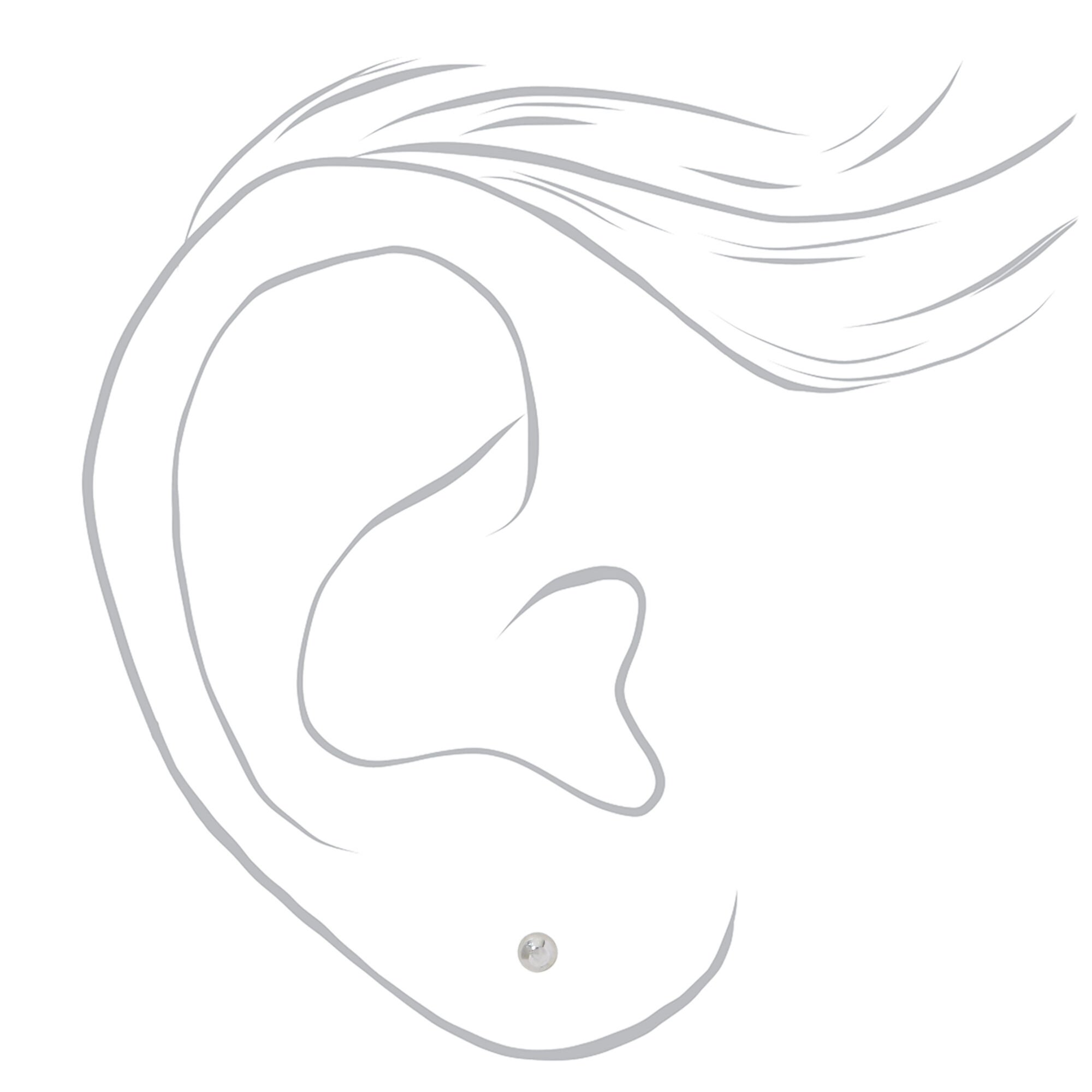 Stainless Steel 3mm Ball Studs Ear Piercing Kit with Ear Care Solution,