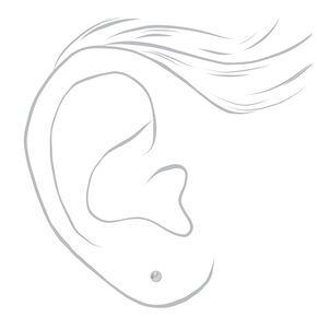 Stainless Steel 3mm Ball Studs Ear Piercing Kit with Ear Care Solution,