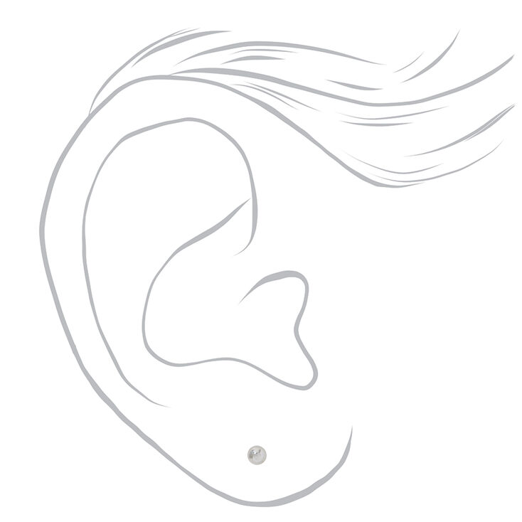 Stainless Steel 3mm Ball Studs Ear Piercing Kit with Ear Care Solution,