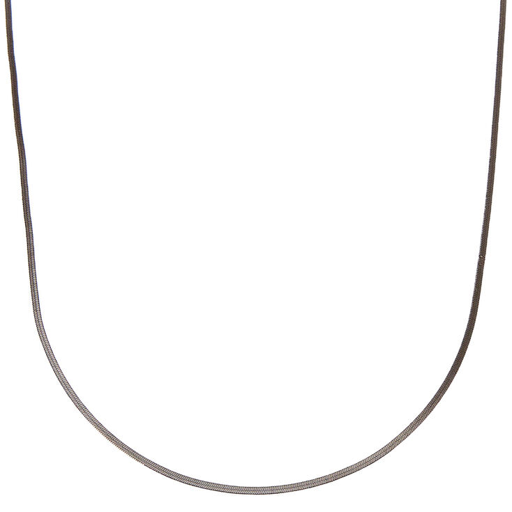 Hematite Simple Sleek Statement Necklace,