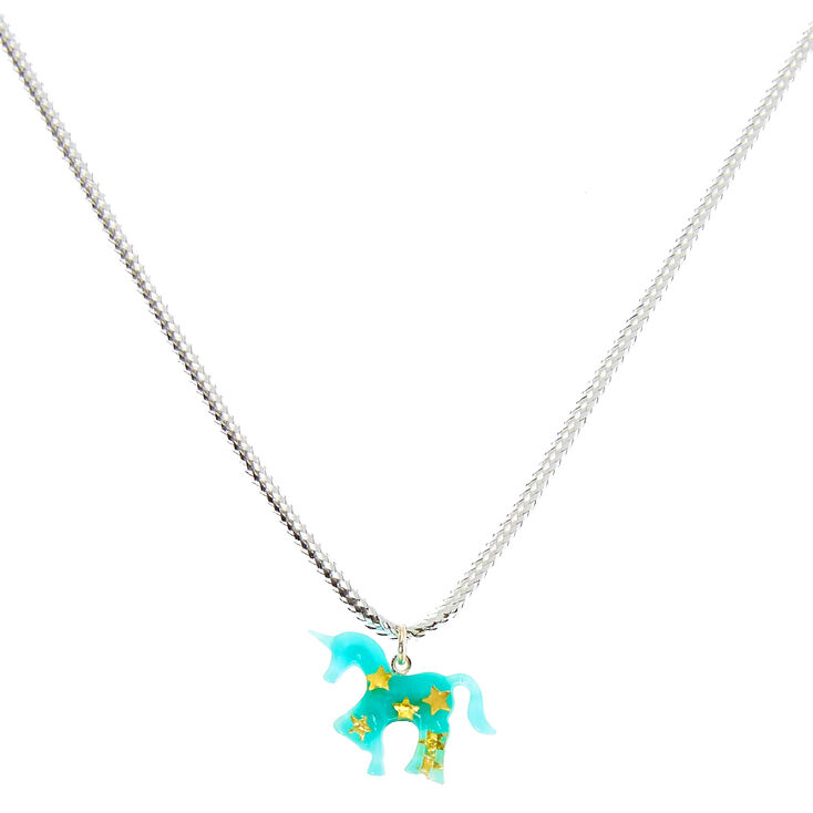 Claire S Club Silver Unicorn Pendant Necklace Claire S