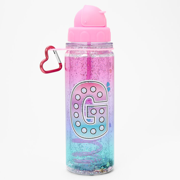 Initial Water Bottle - Pink, G,