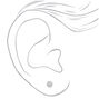 Clous d&#39;oreilles ronds avec strass en zircon cubique et titane couleur argent&eacute;e - 6&nbsp;mm - Collection C Luxe,