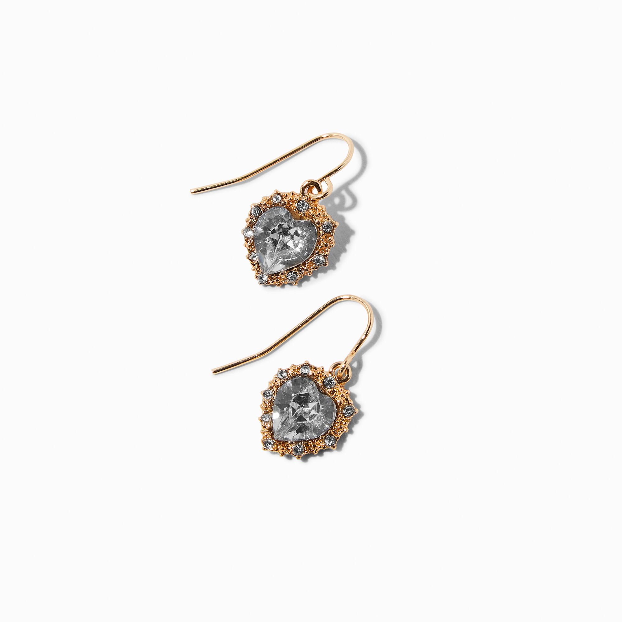 Gold tone Clear Heart 0.5