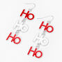 Christmas Silver 1&quot; HoHoHo Drop Earrings,