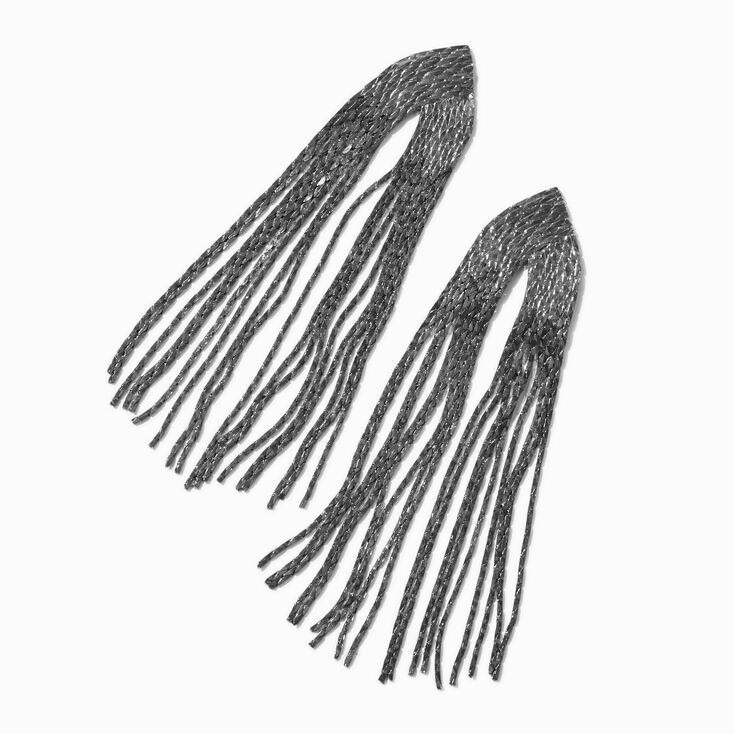 Pendantes pompon cha&icirc;ne couleur h&eacute;matite,