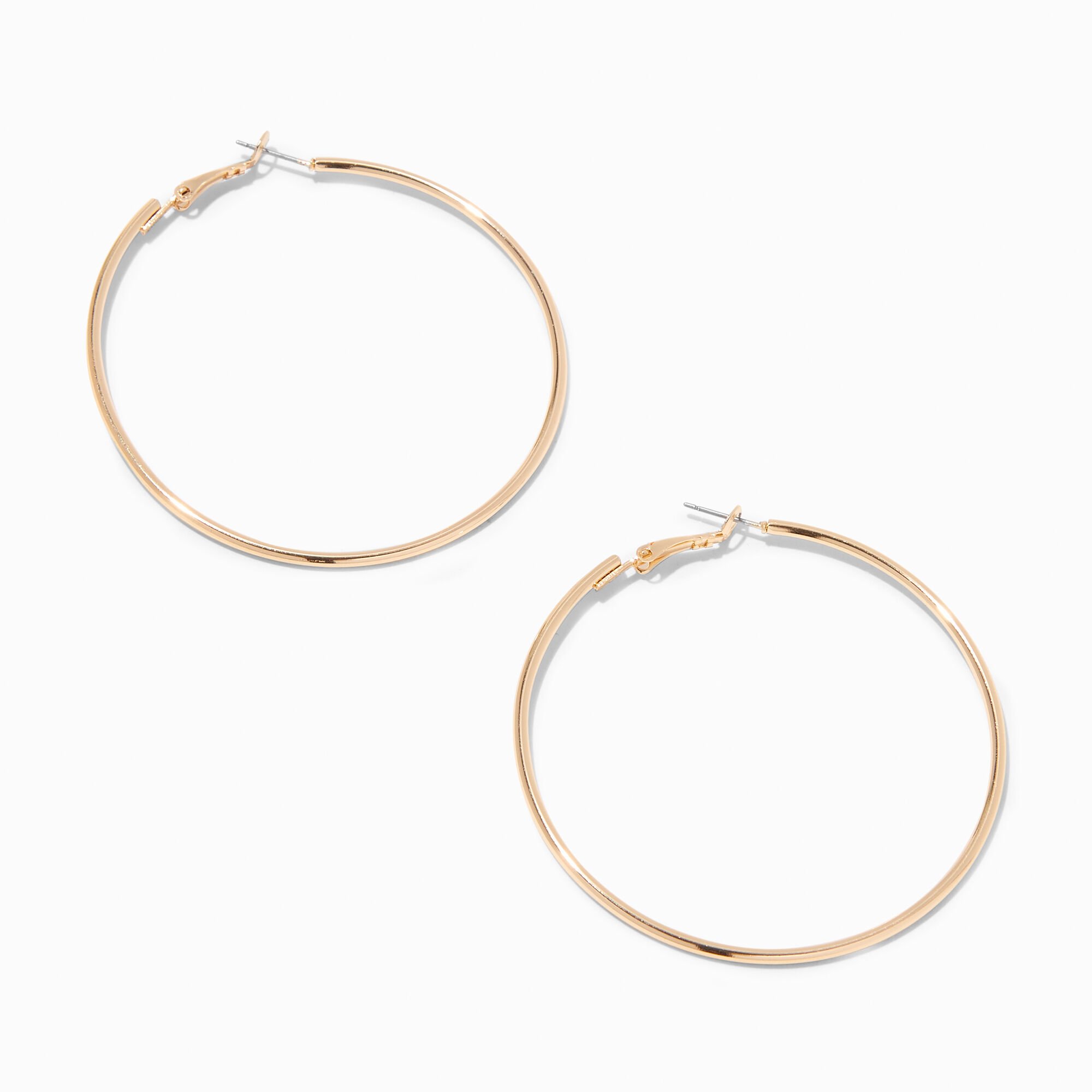 View Claires Recycled Jewelry Tone 60MM Hoop Earrings Gold information