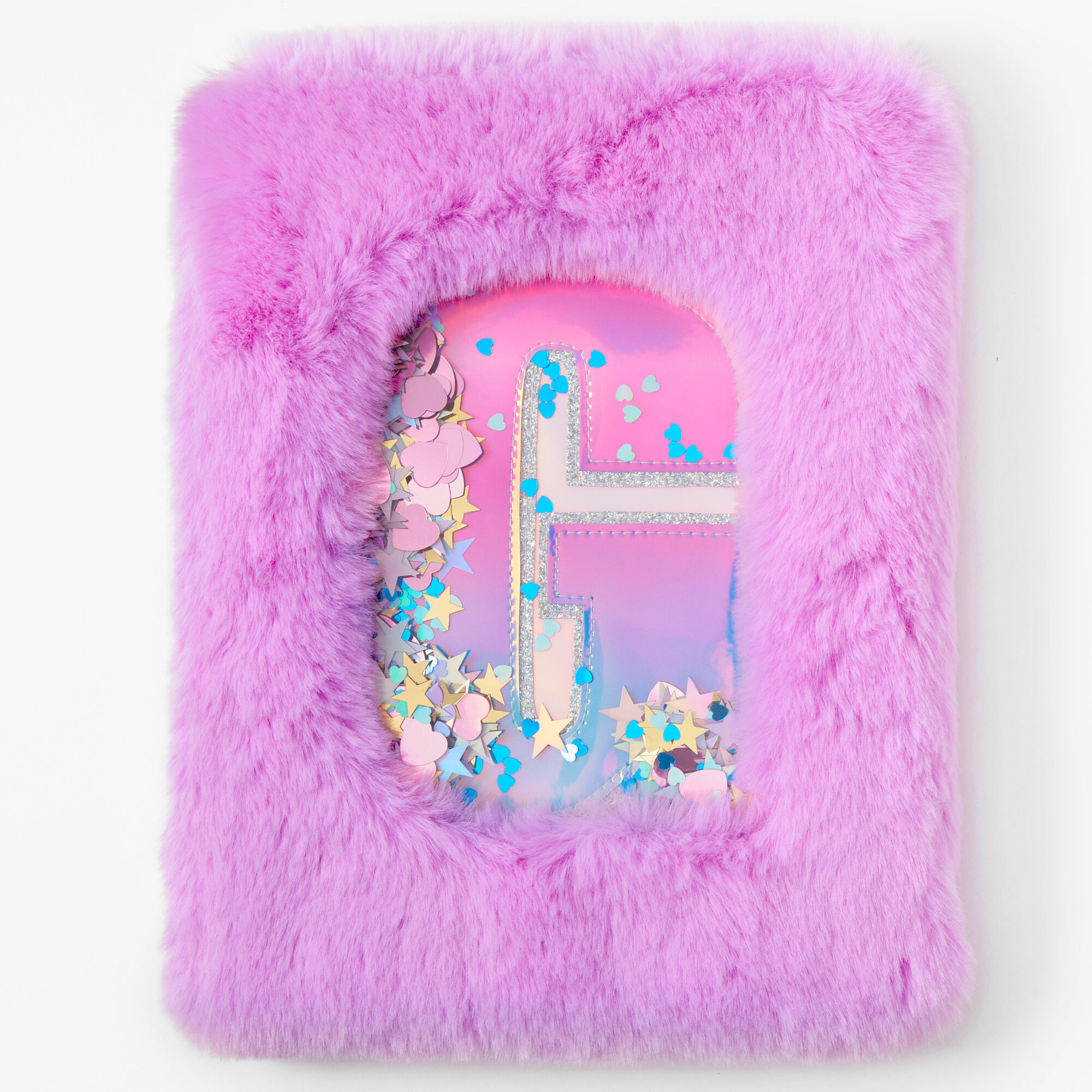 Claire's Carnet à dessin à paillettes mobiles pelucheux à initiale - G