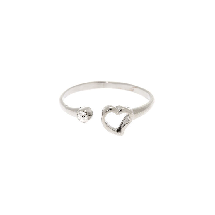 Silver Open Heart Ring | Claire's
