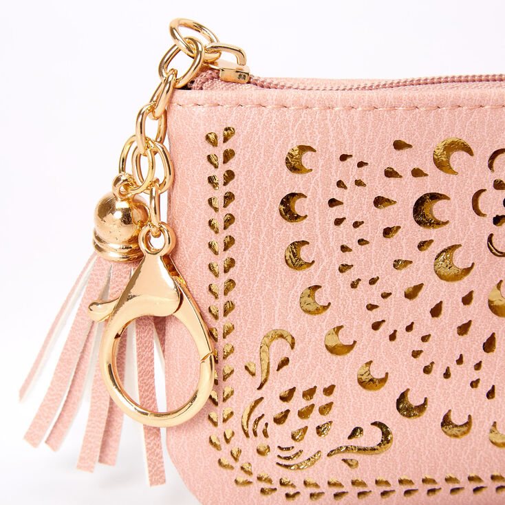 Porte-monnaie avec d&eacute;coupe en filigrane - Rose,
